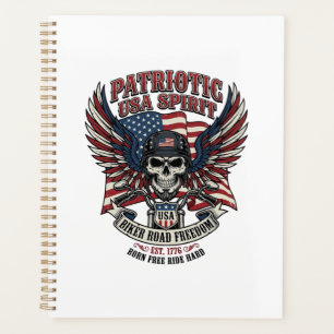 Agenda Motociclista Patriótico Cráneo Motociclista Carret