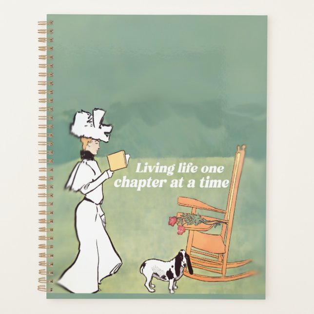 Agenda Mujer amante de los libros y perro leyendo (Anverso)