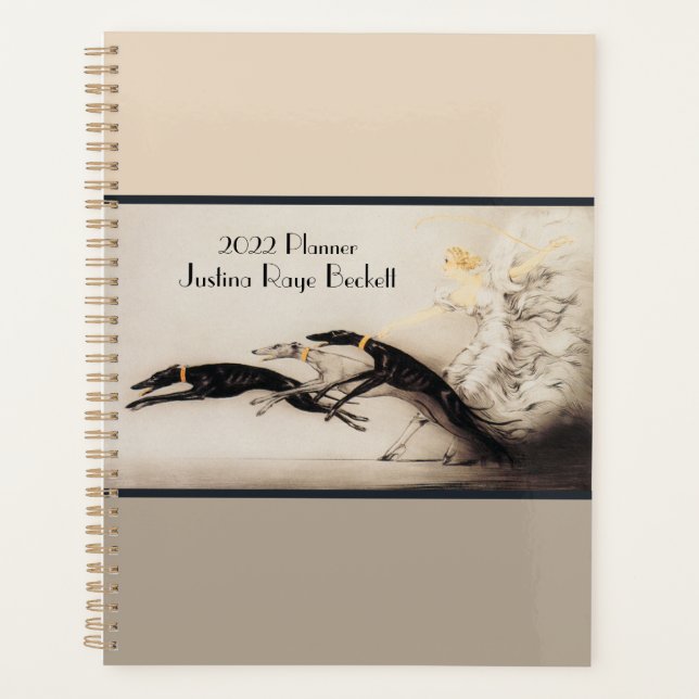 Agenda Mujer Art Nouveau Greyhounds Louis Icart (Anverso)