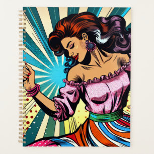 Agenda Mujer bonito bailando salsa arte pop