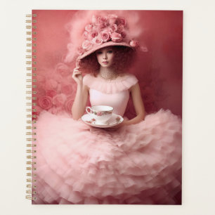 Agenda Mujer caprichosa en rosa con el té