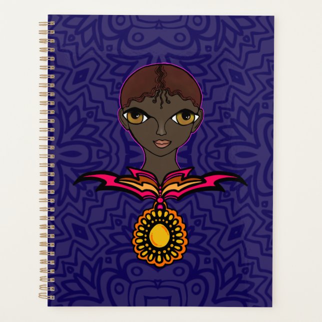 Agenda Mujer con collar y pendiente (Anverso)
