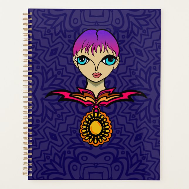 Agenda Mujer con collar y pendiente (Anverso)
