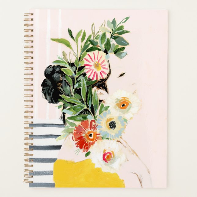 Agenda Mujer con flores (Anverso)