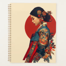 Mujer coreana elegante en arte de retrato de Hanbo