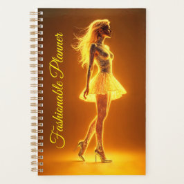 Agenda Mujer de moda iluminada con luz de neón