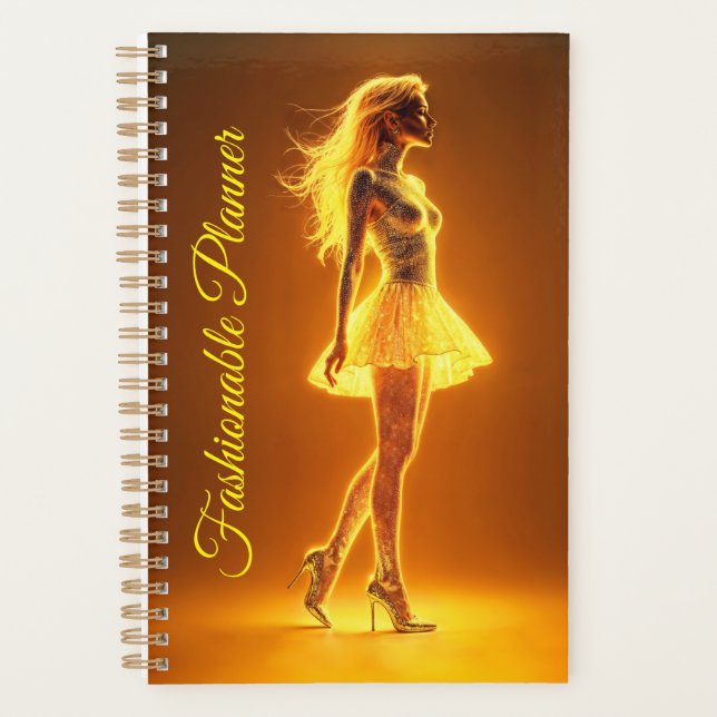 Agenda Mujer de moda iluminada con luz de neón (Anverso)