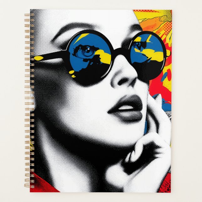 Agenda Mujer de pop art con gafas de sol (Anverso)
