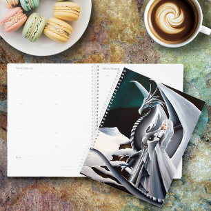 Agenda Mujer del Dragón Blanco Fantasía Auroras Boreales
