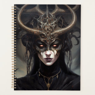 Agenda Mujer Demonio Reina arte de fantasía oscuro