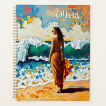 Mujer en Arte de Costa Abstracta Personalizada