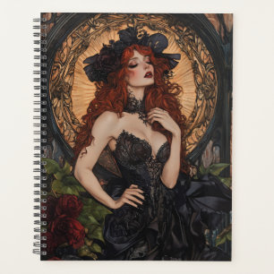 Agenda Mujer Gótica en Estilo Art Nouveau