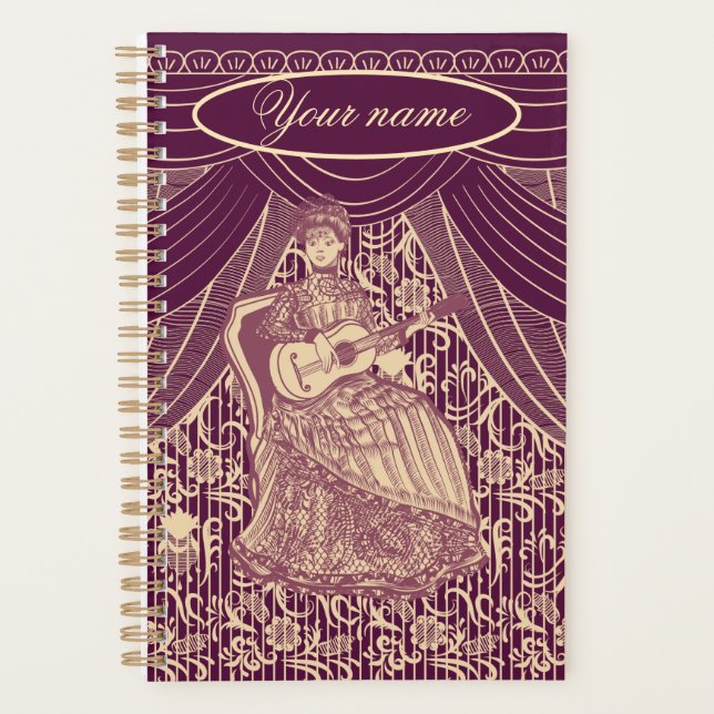 Agenda Mujer hermosa con guitarra (Anverso)
