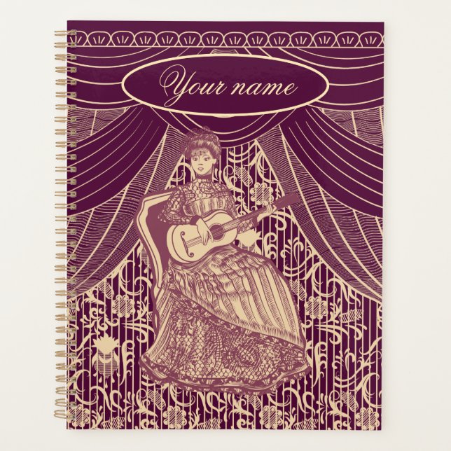 Agenda Mujer hermosa con guitarra (Anverso)