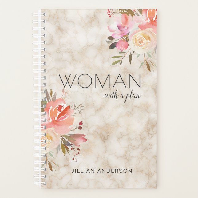 Agenda Mujer inteligente con plan floral personalizado (Anverso)