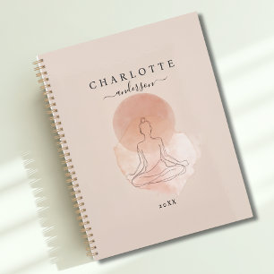 Agenda Mujer Meditando Arte de Línea Mínima