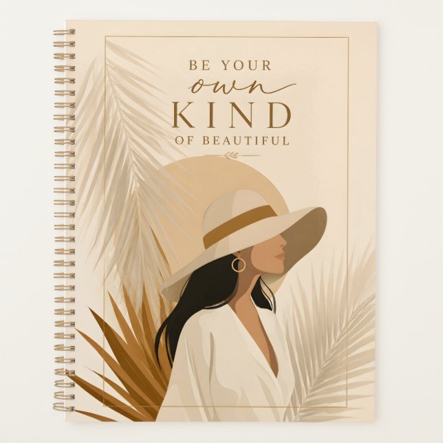 Agenda Mujer Minimalista de Moda Tropical Neutral (Anverso)