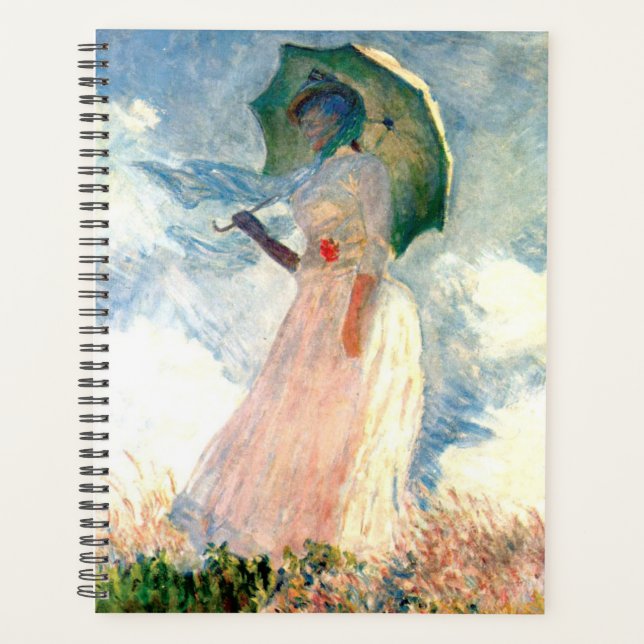Agenda Mujer Monet con una sombrilla a la izquierda (Anverso)