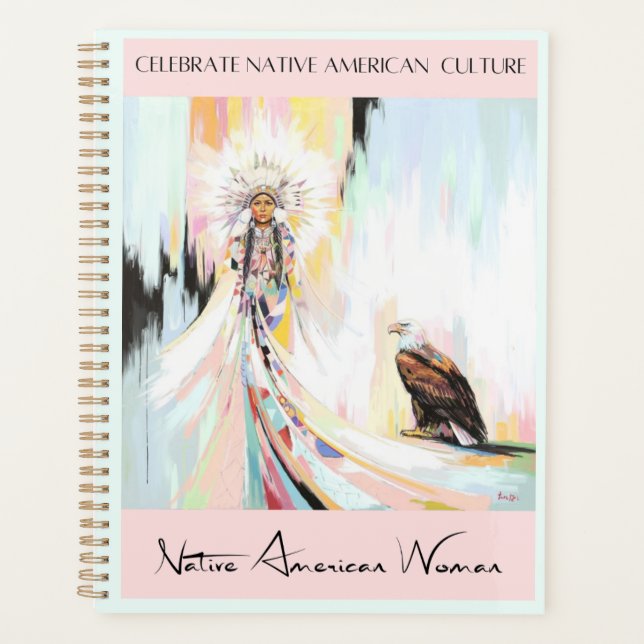 Agenda Mujer Nativa Estadounidense Y Águila (Anverso)