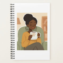 Agenda Mujer negra bebiendo café