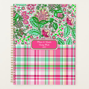 Agenda Mujer Rosa: Arte folclórico con papel deslizante