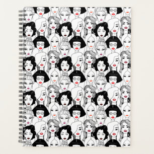 Agenda Mujeres con patrón de lápiz labial