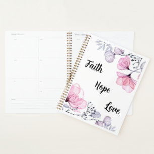 Agenda Mujeres cristianas florales rosadas moradas de bon