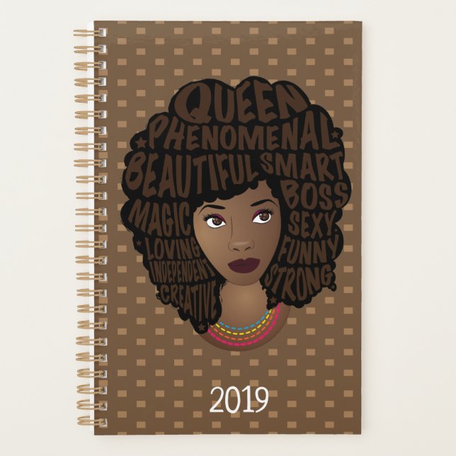 Agenda Mujeres negras motivadoras | Punto Polka | Marrón (Anverso)