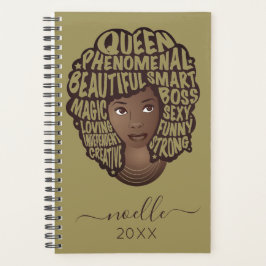 Agenda Mujeres negras motivadoras, verde oliva