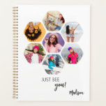 Agenda Múltiples Collages de fotos SÓLO ANTES DE TU nombr<br><div class="desc">Multi Collage de fotos JUST BEE YOU Personalized Name Planner incluye un collage de fotos de tus fotos favoritas en forma de hexágono. Personalizado con su nombre y el texto "¡BEE!" en escritura blanca moderna. Perfecto para cumpleaños, Navidades, Día de la Madre, Día del Padre, Abuelos, hermano, hermana, mejor amigo...</div>