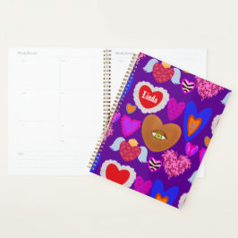 Agenda Múltiples corazones coloridos Valentine