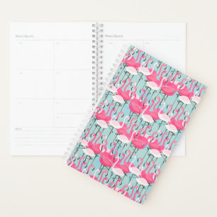 Agenda Multitud Rosa Y Blanca De Flamingos