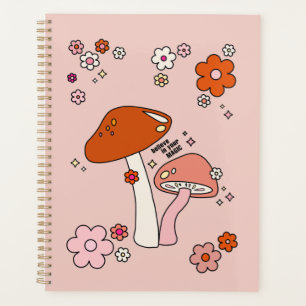 Agenda Musesos Y Flores Peach Art Retro 70