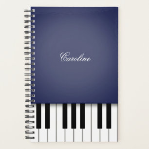 Agenda Música personalizada del teclado de piano azul de