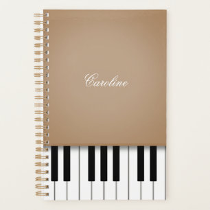 Agenda Música personalizada del teclado de piano marrón l