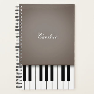 Agenda Música personalizada del teclado de piano marrón v
