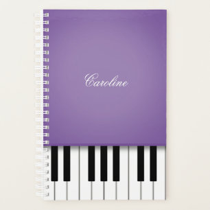 Agenda Música personalizada del teclado de piano púrpura