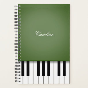 Agenda Música personalizada del teclado de piano verde Mo