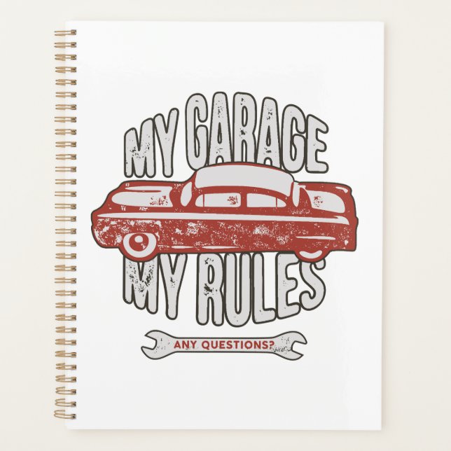 Agenda My Rules Classic Red Car Retro Mechanic (Anverso)