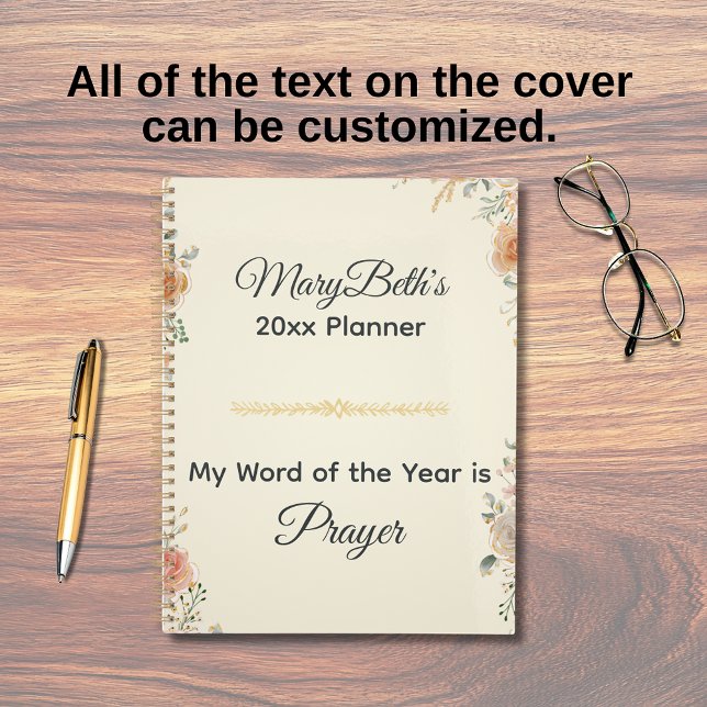 Agenda My Word Of The Year Is Prayer Floral (My word of the year planner)