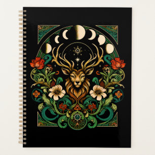 Agenda Mystic Pagan Stag y Moon Phase