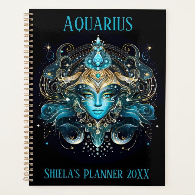 Agenda Mystical Aquarius Zodiac Artwork  (Anverso)