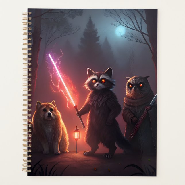 Agenda Mystical Forest Battle Animals Art (Anverso)