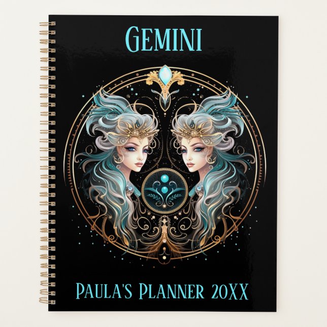 Agenda Mystical Gemini Zodiac Artwork  (Anverso)
