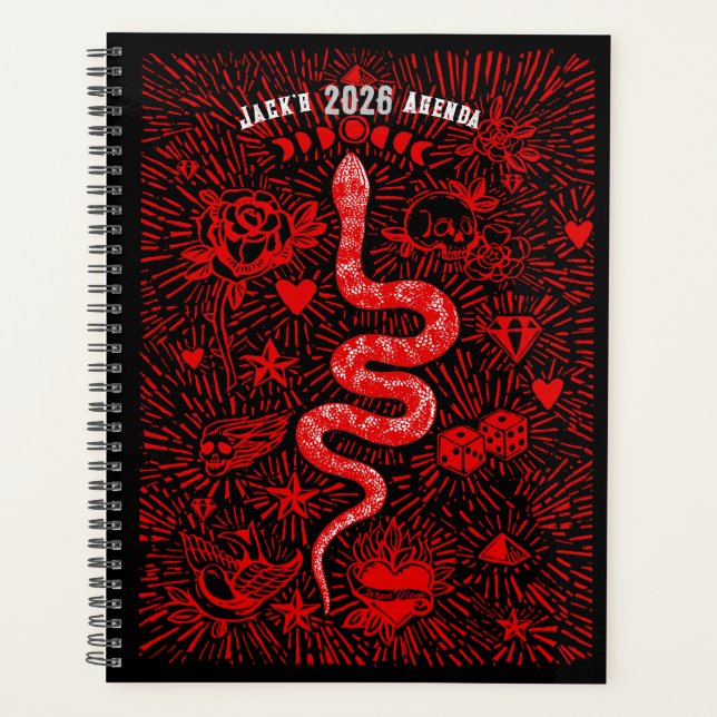 Agenda Mystical Snake Folk Art Day Planner 2026 (Anverso)