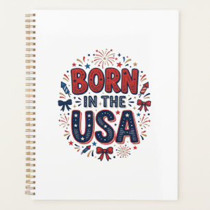 Agenda Nacido en Estados Unidos Diseño de camiseta vintag