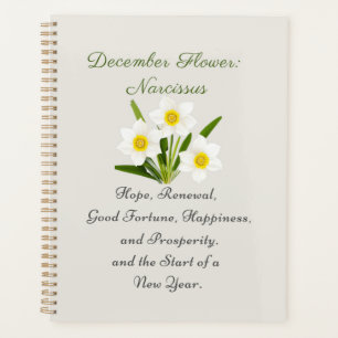 Agenda Nacimiento Diciembre Mes Flor Narcissus Elegante