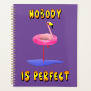 Agenda Nadie es perfecto - flamingo con anillo de natació