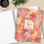 Agenda Name Monogram Watercolor<br><div class="desc">This colorful Planner is decorated with a watercolor leaves pattern in rusts, yellows, and purples. Easily customizable with your name, monogram, and year. Use the Design Tool option to change the text size, style, and color. Because we create our artwork you won't find this exact image from other designers. Original...</div>