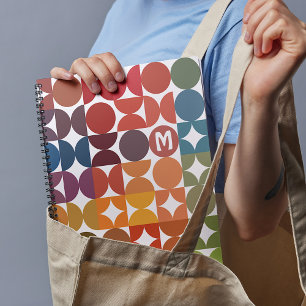 Agenda Naranja azul oscuro personalizado Patrón retro roj